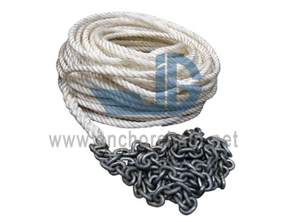 Anchor Rode Corde à 3 brins avec chaîne Din766 galvanisée