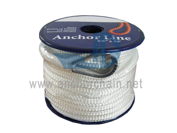 Corde d'ancrage en nylon à double tresse avec cosse Ss316