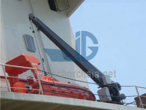 Bossoir pour bateau de sauvetage à un bras